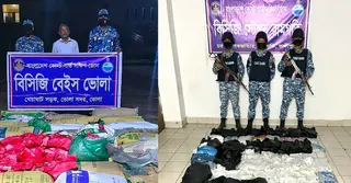 ভোলা ও লক্ষ্মীপুরে কোস্ট গার্ডের অভিযানে ২ হাজার কেজি নিষিদ্ধ পলিথিন জব্দ